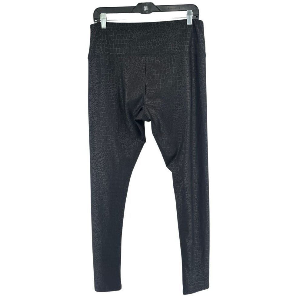 Wild Fable Black Croc Print High Rise Leggings Faux Leather Look Large - Picture 8 of 13